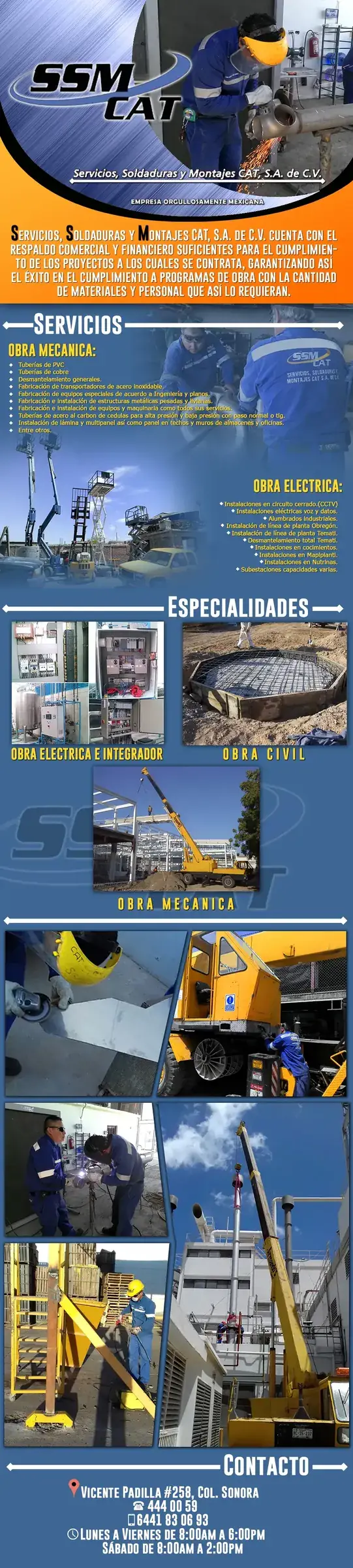 Servicios, Soldaduras y Montajes CAT