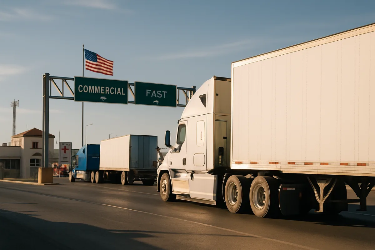 Cruce de carga y trailers: cómo funcionan los carriles comerciales y FAST en la frontera norte de México